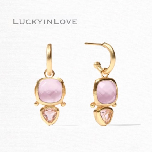 Julie Vos Jewelry - JULIE VOS • 2 in 1 Aquitaine Duo Charm & Hoop Earrings Color: Iridescent Rose